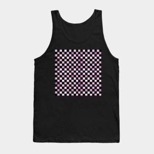 Black and Hot Pink Checkered Wood Pattern Tank Top